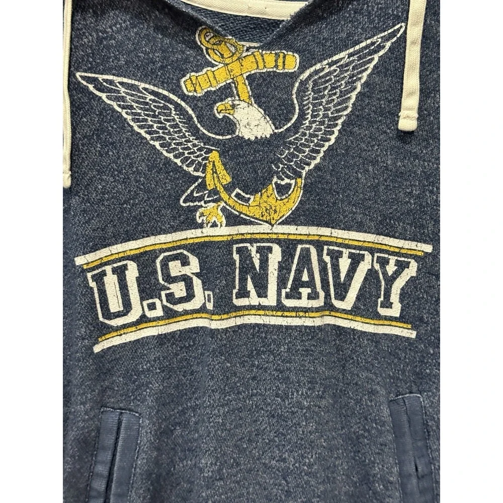 U.S Navy Under Armour Legacy women's blue semi fit front pocket hoodie LG - Picture 2 of 7